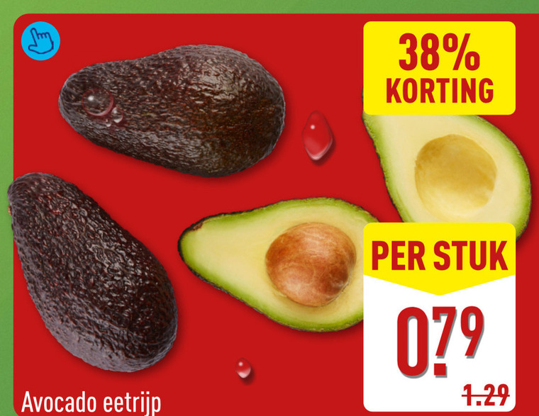 avocado eetrijp stuk folder aanbieding bij Aldi