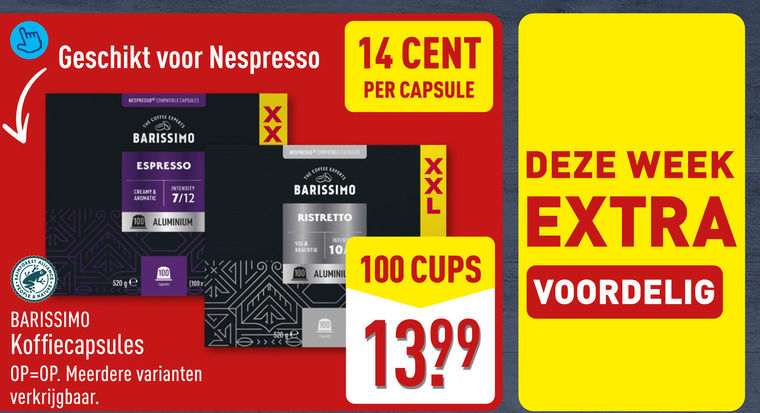 Barissimo   koffiecups folder aanbieding bij  Aldi - details