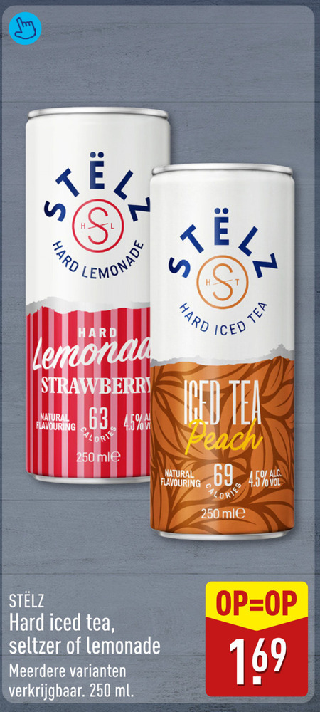 Stelz   hard seltzer folder aanbieding bij  Aldi - details