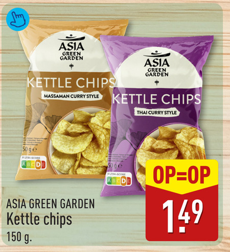 Asia Green Garden   chips folder aanbieding bij  Aldi - details