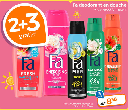 Fa   douchegel, deodorant folder aanbieding bij  Trekpleister - details