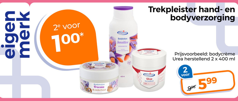 handcreme bodylotion 2 10 100 400 merk 2e sensitive amandelolie bodybutter freesia cederhout ml trekpleister bodyverzorging herstellend folder aanbieding bij Trekpleister