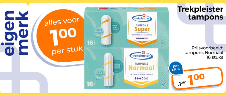 Trekpleister Huismerk   tampons folder aanbieding bij  Trekpleister - details