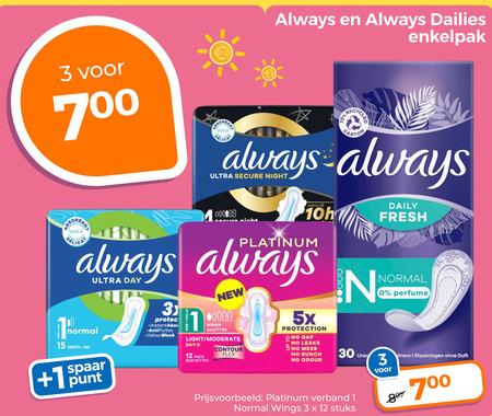Always   maandverband folder aanbieding bij  Trekpleister - details