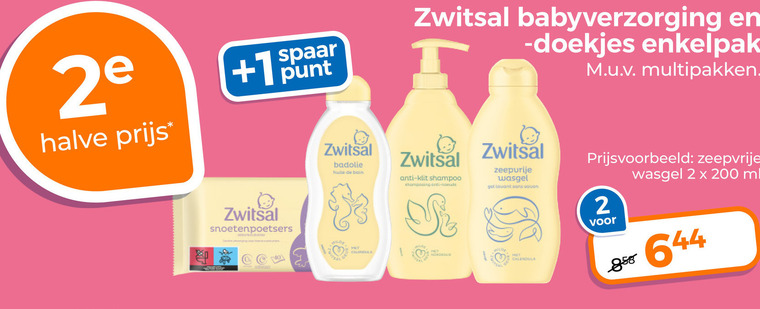 Zwitsal   babyverzorging, babyshampoo folder aanbieding bij  Trekpleister - details