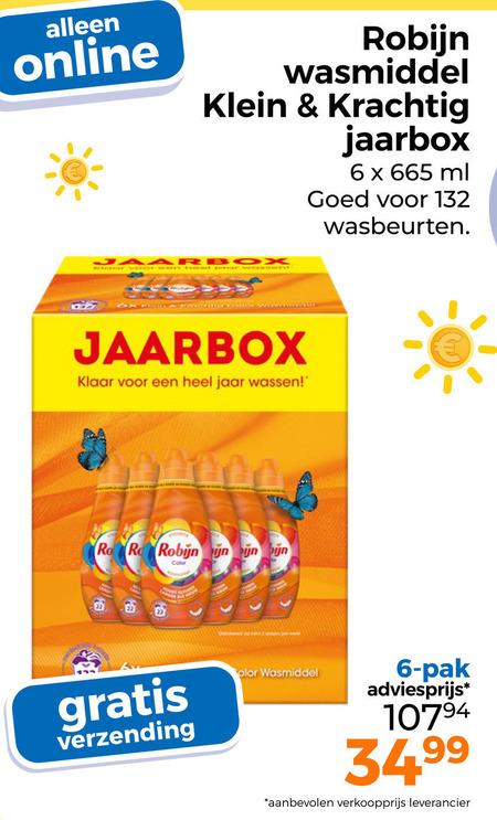 robijn wasmiddel 6 online klein ml wasbeurten klaar jaar wassen color verzending pak folder aanbieding bij Trekpleister Robijn wasmiddel folder aanbieding bij Trekpleister - details