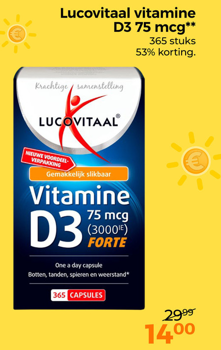 lucovitaal vitamines vitamine stuks samenstelling nieuwe voordeel slikbaar forte one day capsule botten tanden spieren weerstand capsules folder aanbieding bij Trekpleister Lucovitaal vitamine folder aanbieding bij Trekpleister - details