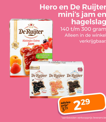 De Ruijter   jam, hagelslag folder aanbieding bij  Trekpleister - details