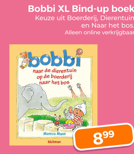 kinderboeken bobbi xl bind up boek boerderij dierentuin bos online monica maas kluitman folder aanbieding bij Trekpleister