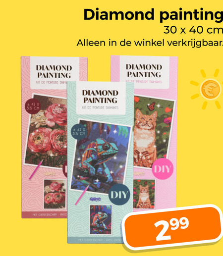 mozaiekset 30 40 42 diamond painting cm kit gereedschap avec folder aanbieding bij Trekpleister