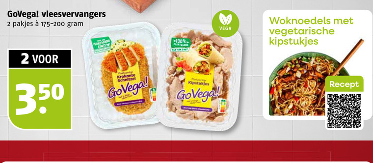 vegetarisch 2 100 350 vleesvervangers plant lands wit krokante schnitzel kipstukjes vega woknoedels vegetarische recept folder aanbieding bij Poiesz