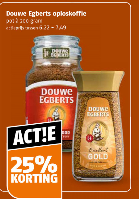 douwe egberts oploskoffie 25 200 pot actieprijs wond excellent gold folder aanbieding bij Poiesz Douwe Egberts oploskoffie folder aanbieding bij Poiesz - details