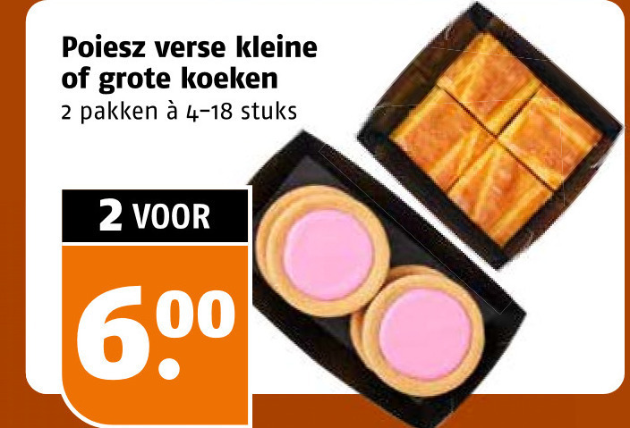 koeken 2 verse kleine pakken stuks folder aanbieding bij Poiesz