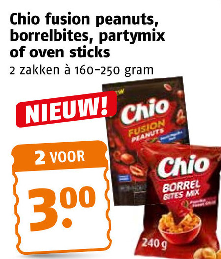 Chio   borrelnootjes folder aanbieding bij  Poiesz - details