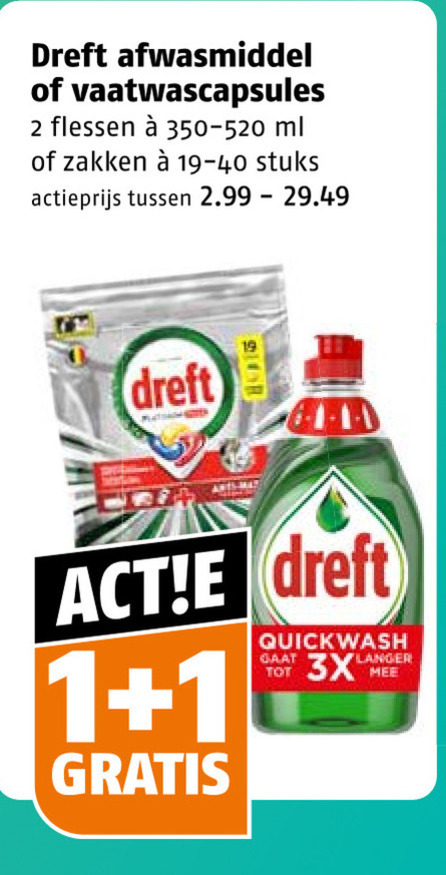 Dreft   vaatwasmiddel, afwasmiddel folder aanbieding bij  Poiesz - details