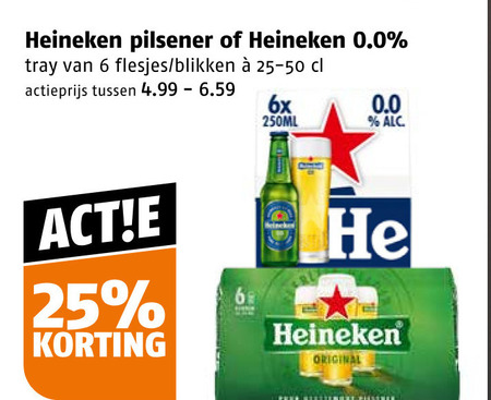 Heineken 0.0   blikje bier folder aanbieding bij  Poiesz - details