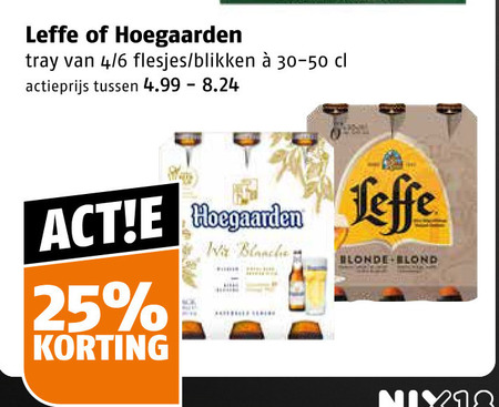 hoegaarden leffe blikjes bier speciaalbieren 25 tray 4 6 blikken actieprijs blanche nok ph blonde blond folder aanbieding bij Poiesz Leffe blikje bier, speciaalbier folder aanbieding bij Poiesz - details