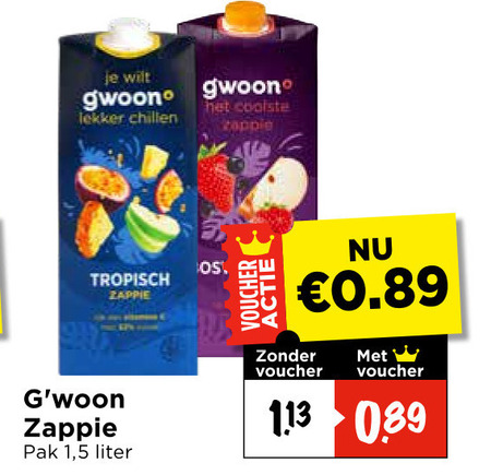 Gwoon   fruitdrank folder aanbieding bij  Vomar - details