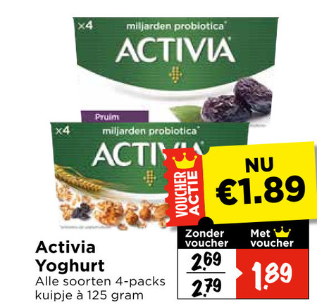 danone activia vruchtenyoghurt 4 279 miljarden probiotica pruim voucher yoghurt soorten kuipje folder aanbieding bij Vomar Danone Activia vruchtenyoghurt folder aanbieding bij Vomar - details