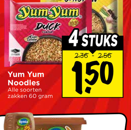 Yum Yum   noodles folder aanbieding bij  Vomar - details