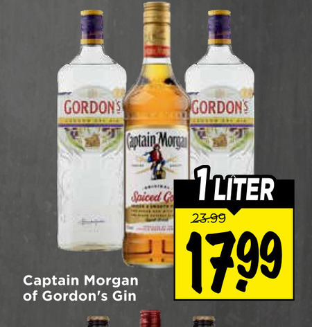 Captain Morgan   rum, gin folder aanbieding bij  Vomar - details