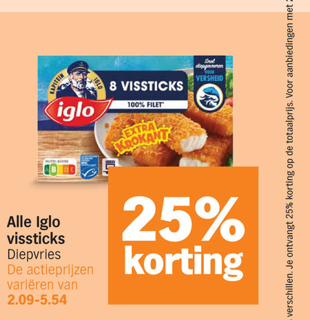 Iglo   vissticks folder aanbieding bij  Albert&nbsp;Heijn - details