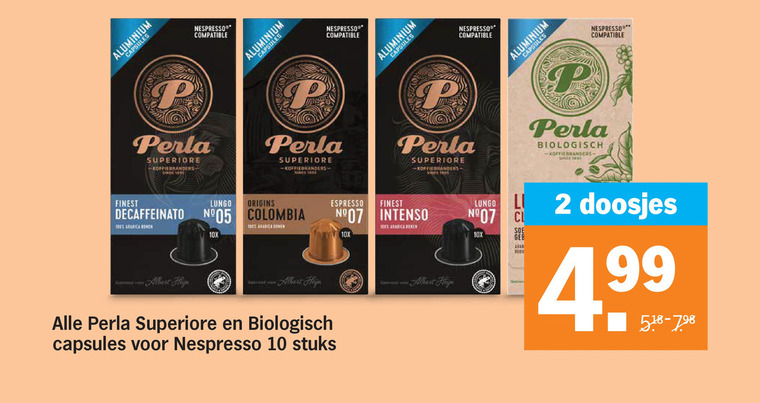 Perla   koffiecups folder aanbieding bij  Albert&nbsp;Heijn - details