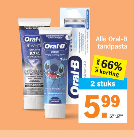Oral-B   tandpasta folder aanbieding bij  Albert&nbsp;Heijn - details