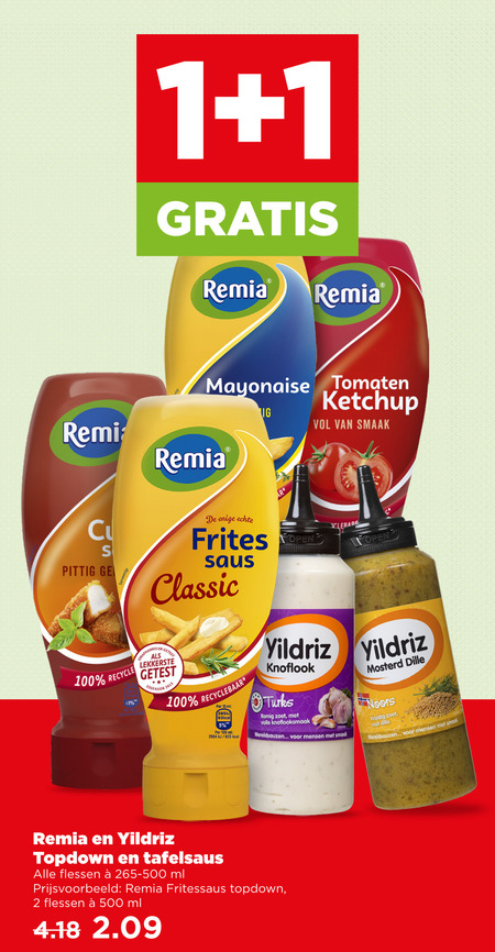 Remia   tomatenketchup, fritessaus folder aanbieding bij  Plus - details
