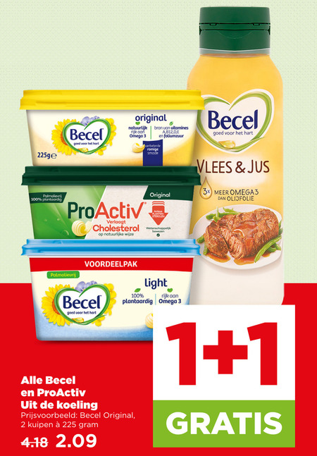 Becel   margarine, olie en vetten folder aanbieding bij  Plus - details