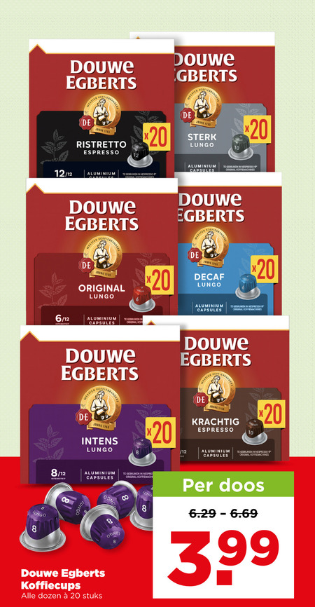 Douwe Egberts   koffiecups folder aanbieding bij  Plus - details