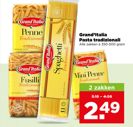 Grand Italia   fusilli, pasta folder aanbieding bij  Plus - details