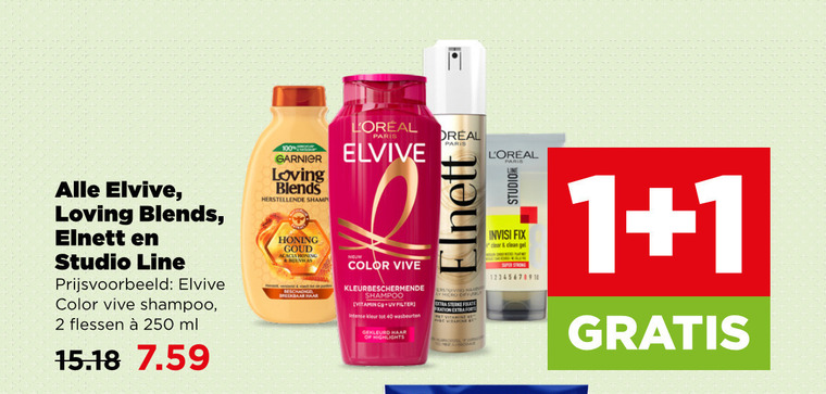 Garnier Loving Blends   shampoo, hairspray folder aanbieding bij  Plus - details