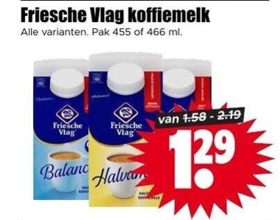 Friesche Vlag   koffiemelk folder aanbieding bij  Dirk - details