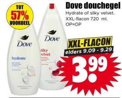 Dove   douchegel folder aanbieding bij  Dirk - details