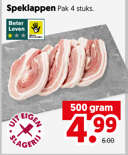 speklapjes 4 500 speklappen pak stuks beter leven bescherming slagerij folder aanbieding bij Dekamarkt