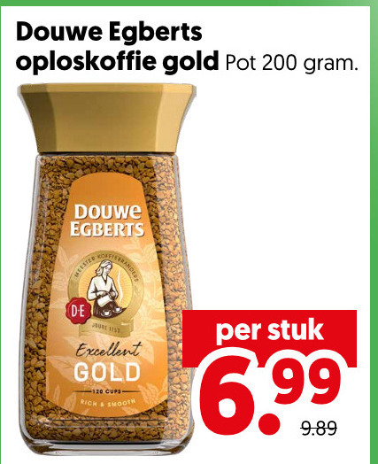 Douwe Egberts   oploskoffie folder aanbieding bij  Dekamarkt - details