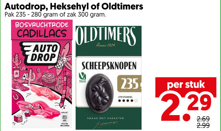Oldtimers   drop, snoep folder aanbieding bij  Dekamarkt - details