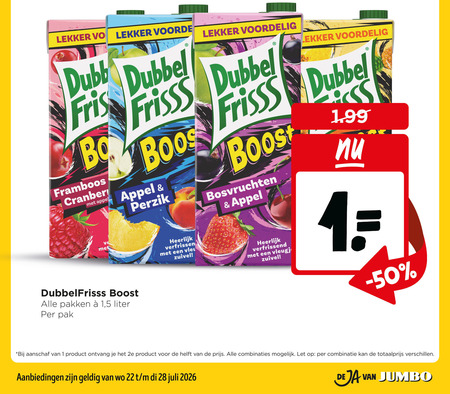 Dubbelfrisss   fruitdrank folder aanbieding bij  Jumbo - details