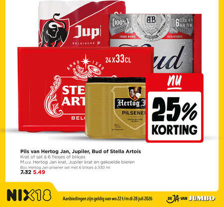 Hertog Jan   krat bier, blikje bier folder aanbieding bij  Jumbo - details