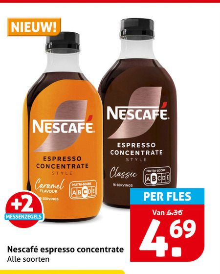 Nescafe   koffieconcentraat folder aanbieding bij  Hoogvliet - details