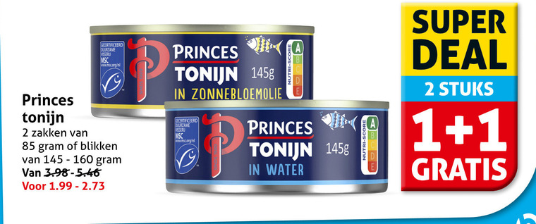 Princes   tonijn in blik folder aanbieding bij  Hoogvliet - details
