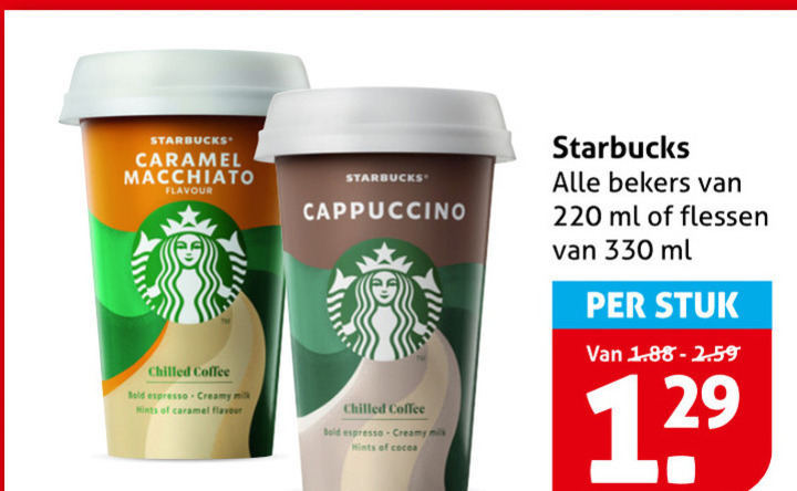 Starbucks   ijskoffie folder aanbieding bij  Hoogvliet - details