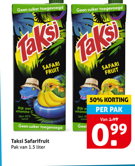 Taksi   fruitdrank folder aanbieding bij  Hoogvliet - details