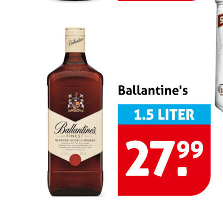 Ballantines   whisky folder aanbieding bij  Hoogvliet - details
