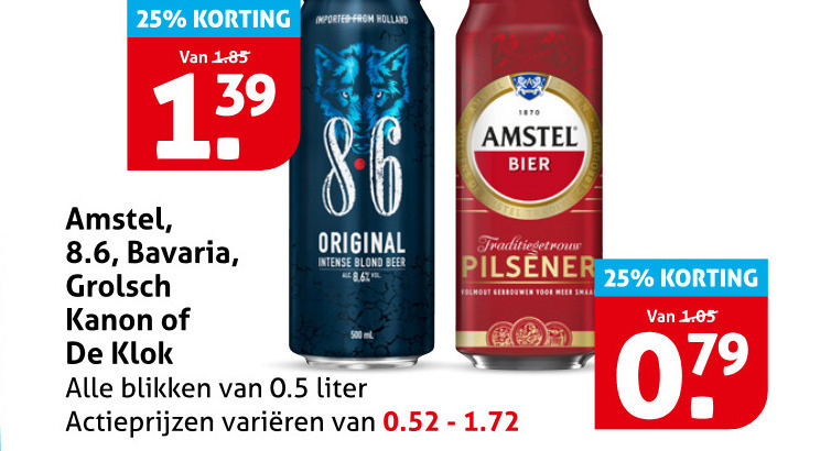 Grolsch   blikje bier, speciaalbier folder aanbieding bij  Hoogvliet - details