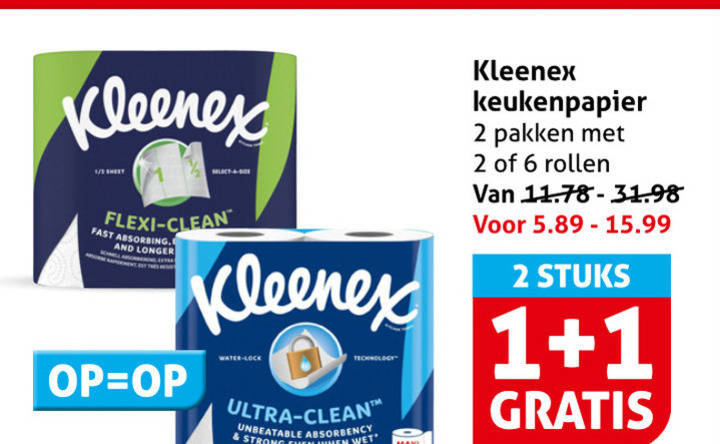 Kleenex   keukenpapier folder aanbieding bij  Hoogvliet - details