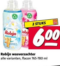 robijn wasverzachter 2 600 stuks flacon ml folder aanbieding bij Nettorama Robijn wasverzachter folder aanbieding bij Nettorama - details