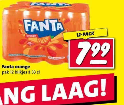 fanta frisdrank 12 33 orange pak blikjes pack laag folder aanbieding bij Nettorama Fanta frisdrank folder aanbieding bij Nettorama - details