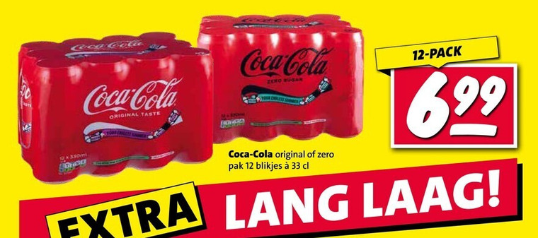 coca-cola cola 12 33 coca zero pack original taste pak blikjes lang laag folder aanbieding bij Nettorama Coca-Cola cola folder aanbieding bij Nettorama - details